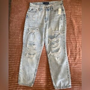 Aeropostale Mom Jean Distressed Light Blue Jeans Pants Size 8